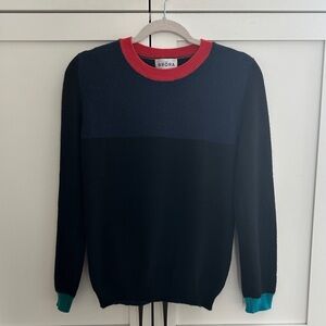 BRORA SCOTTISH CASHMERE COLOR BLOCK SWEATER